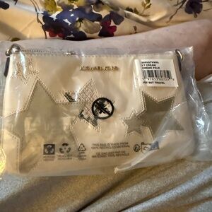 Michael Kors Cream Stars Wristlet Bag